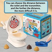 cheap Gags &amp; Practical Joke Toys-Shooting Poop Family Fun Game - Gag Toys &amp; Practical Jokes with 1 Toilet, 2 Agile Launchers, 6 Soft Plastic Toy Poops, Sound Effects, Fast and Crazy Gameplay for Kids
