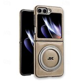 baratos Capa Samsung-telefone Capinha Para Samsung Galaxy Z Virar 6 Z Flip 5 Z Flip 4 Z Flip 3 Capa traseira Com Suporte Suporte para carregamento sem fio Antichoque Retro TPU Couro PU