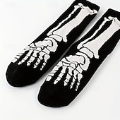 voordelige heren sokken-Voor heren 5 paar Multi-pakketten Sokken Crew Sokken Casual sokken Zwart Kleur Halloween Doodskoppen Sport &amp; Outdoor Dagelijks Vakantie Standaard Medium Herfst winter Modieus Casual