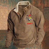 economico Felpe di base-Per uomo Maglia Felpa con zip corta Nero Blu marino Marrone Grigio Mezza zip Grafico Stampa Halloween Patchwork Tasca Frontale Zip a un quarto Quotidiano Ferie Uscire Poliestere Streetwear Casual