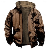 baratos moletons 3d masculinos-Homens Local Labareda Tosão Moletom Moletons Moletom Manga Longa Moletom com capuz Com Capuz Moda Impressão 3D Festa Streetwear Vermelho Azul Com Cordão Outono Inverno Designer