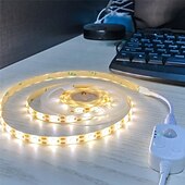Недорогие USB полосы света-5-метровая светодиодная лента с регулируемой яркостью, инфракрасным датчиком человеческого тела, питание от USB, 5 В, мягкий ночник для гардероба, шкафа, автоматическая сенсорная декоративная полоса,