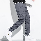 abordables Pantalons Cargo-Homme Pantalon Cargo Pantalon Jogger Pantalon Cordon Taille elastique Multi poche Plein Vestimentaire Extérieur du quotidien Camping et randonnée Mode Classique Noir Vert Véronèse