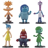 cheap Dolls, Playsets &amp; Stuffed Animals-Inside Out Movie 6-Piece PVC Figure Set - Collector&#039;s Articulated Joy Fear Anger Sadness Character Statues for Display &amp; Party Decor - Ideal for Teens 14+