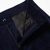 cheap Slim-Men&#039;s Dress Pants Corduroy Pants Winter Pants Trousers Slacks Pocket Plain Comfort Breathable Outdoor Daily Going out Fashion Casual Black Navy Blue