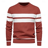 voordelige pullover voor heren-nieuwe herfsttrui herentrui o-hals patchwork lange mouw warme slanke truien heren casual mode trui herenkleding