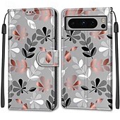お買い得  その他のスマホケース-電話 ケース 用途 Pixel 8 バックカバー スタンド付き リストストラップ付き カード挿入口 レトロ風 TPU PUレザー