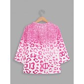 abordables Hauts d&#039;Art et de Design pour Femmes-Chemise femme basique néon et lumineux imprimé manches 3/4 hauts réguliers col en V décontractés rose bleu violet vert