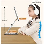 お買い得  タブレットスタンド-ベストセラー 360 回転調節可能折りたたみ式アルミ合金カーボンスタンドホルダー デスクトップタブレットホルダー 携帯電話とタブレット用