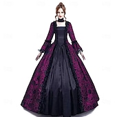 cheap Dresses-Rococo 18th Century Cocktail Dress Dress Cosplay Costume Lady Geometric Ball Gown Fancy Dress Women&#039;s Royal Halloween Carnival Masquerade Party / Evening Prom Carnival of Venice Adults&#039; Dress All