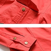 abordables camisas occidentales de los hombres-Hombre Águila Camisas de trabajo camisa occidental Camisa cargo Manga Larga Casual Táctico Deporte Noche Invierno Primavera &amp; Otoño Cuello Vuelto Estampado Gris oscuro Negro Blanco Verde Ejército Rojo