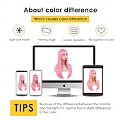 cheap Synthetic Trendy Wigs-Wig with Bangs for Women Long Straight Wig for Grils Heat Resistant Synthetic Colored Wig for Cosplay for Party Halloween Daily Use