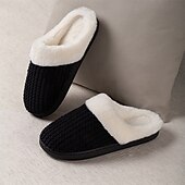 billige Hjem Tøfler-dametøfler med memory foam uklare, sklisikre, høstvinter varme, myke, myke hustøfler til soverommet