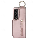 Недорогие Чехлы для Samsung-Чехол для Z Fold 6 Z Fold 5 Z Fold 4 Z Fold 3 с подставкой молнией и кармашком для карт ретро TPU PU кожа