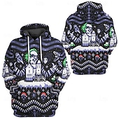 cheap Cartoon &amp; Movie Character Graphic-Beetlejuice 2 Hoodie Cartoon Manga Print 3D Character Front Pocket Graphic Street Style For Couple&#039;s Men&#039;s Women&#039;s Adults&#039; Back To School 3D Print Party Casual Daily