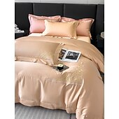 economico Collezione d&#039;elite-Set copripiumino da 4 pezzi, 100% cotone biologico, tessuto morbido e traspirante, include copripiumino e federe per un sonno confortevole.