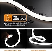 cheap Neon LED Lights-White Silicone Neon LED Light Strip, 16MM 360° Circular, RGB Flexible Dreamy Color Rope Light with 17-Key IR Controller, USB DC5V for Bedroom Indoor/Outdoor Decoration WS2811