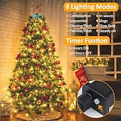 economico Plug in elettrico-elegante festa di nozze ricevimento 2m 280led albero di natale luci stringa con 8 modalità – bassa tensione sicura per 6-8 piedi alberi decorazione del festival
