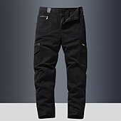 economico Pantaloni cargo-Per uomo Pantaloni cargo Pantaloni Bottoni Multi tasca Liscio Indossabile Esterno Giornaliero Campeggio e hiking Di tendenza Classico Nero Giallo