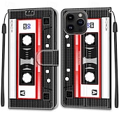 economico Cover per iPhone-telefono Custodia Per iPhone 15 Pro Max Plus Copertura Posteriore con Supporto Con Cinturino da Polso Slot per Carte Retrò TPU Pelle PU