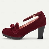 cheap 1950s-Women&#039;s Green Suede Mary Jane Heels with Bow Detail - Vintage-Inspired Platform Shoes for Special Occasions