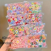 cheap Hair Styling Accessories-40pcs Cute Hair Tie Set - Colorful Elastic Bands for Women &amp; Girls, Perfect for Ponytails &amp; Braids