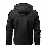 economico giacca sportiva-Per uomo Giubbino da escursione Giacca tattica Giacca a vento Sportivo Campeggio e hiking Impermeabile Antivento Design staccabile Primavera &amp; Autunno Tinta unica Attivo Con cappuccio Standard Nero