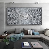 voordelige Schilderijen van bloemen/planten-getextureerde zilveren abstracte schilderkunst handgemaakte getextureerde bloem olieverfschilderij op canvas groot pattle mes olieverfschilderij wandkunst abstracte minimalistische kunst schilderij