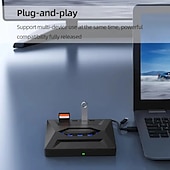 Недорогие Компьютер и офис-внешний привод компакт-дисков и DVD-дисков USB 3.0/type-c с разъемом SD/TF и USB 3.0, оптический привод DVD-RW, устройство для записи и чтения компакт-дисков, ноутбук, проигрыватель VCD