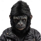 preiswerte Masken-Schrecklicher Joker 2 Clown King Kong Maske Voller Kopf Realistische Maske Erwachsene Herren Damen Gruseliges Kostüm Party Halloween Karneval Einfaches Karnevalskostüm