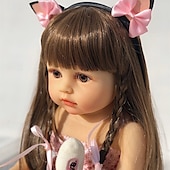 baratos Bonecas-Bonecas realistas de bebê reborn com roupas - Bonecas de silicone de 18 polegadas para meninas, bonecas de vida real com corpo inteiro de vinil, bonecas realistas e pesadas para crianças de 3 anos ou