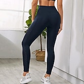cheap Yoga Leggings &amp; Tights-Women&#039;s Yoga Pants Yoga Leggings Mesh Pocket High Waist Yoga Gym Workout Pilates Tights Black Burgundy Dark Navy Fall Sports Activewear Stretchy Slim