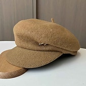 levne Party klobouky-Klobouky Polyester Kbelík 30. léta Se širší krempou Valentýn Ležérní Dovolená Čajový dýchánek Dámský den Elegantní Jednoduchý retro S Čistá Barva Barevně dělené Přílba Pokrývky Hlavy