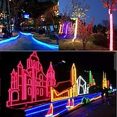Χαμηλού Κόστους Neon LED Φώτα-αδιάβροχα led strip φώτα 360 στρογγυλό φως νέον 5-30m/16-100ft, εύκαμπτο και ρυθμιζόμενο φως led σχοινιού με τηλεχειριστήριο multi-mode idea ac220v eu uk au βύσμα