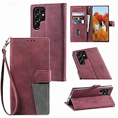 levne Pouzdra pro Samsung-telefon Carcasă Pro S23 Ultra Plus S23 S22 S22 Plus Ultra S21 FE A54 A34 A14 A73 A53 A33 A23 A13 A72 A52 A32 A22 A12 A71 A51 A31 S20 Plus Pouzdro na peněženku se stojánkem s poutkem na zápěstí Slot