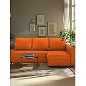 baratos Cobertura de Sofa-Capa de Sofá 100% Algodão com Armazenamento Capas de Sofá-Cama Acolchoadas Cor Sólida