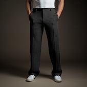 voordelige Loszittend-Voor heren Pakken Broek broek Kostuumbroek Wafel broek Knop Voorvak Recht been Effen Comfort liiketoiminta Dagelijks Feestdagen Modieus Chique en modern Zwart Wit
