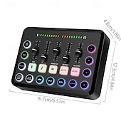 economico Cavi e adattatori-mixer audio per giochi streaming mixer rgb a 5 canali per podcast di voci di gioco trasmissione in diretta