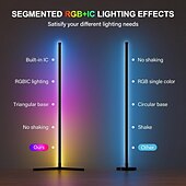 economico Luci intelligenti-Luci da Pavimento Illusion RGB LED Smart Luci d&#039;Angolo WiFi Bluetooth con Sincronizzazione Musicale Rilevamento del Suono 1.2m 74 perle LED Alimentate USB per Atmosfera in Soggiorno/Camera da Letto