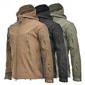 economico Fleece &amp; Giacche 3 in 1-Per uomo Giubbino da escursione Inverno All&#039;aperto Impermeabile Antivento Zip anteriore Giacca leggera Cerniera intera Campeggio / Escursionismo / Speleologia Grigio scuro Nero Verde militare Cachi