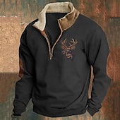 economico Felpe di base-Per uomo Felpa Felpa con cerniera a un quarto Nero Blu marino Cachi Grigio mezza cerniera Liscio Sportivo Giornaliero Per eventi Streetwear Fantastico Retrò Inverno Primavera &amp; Autunno Abbigliamento