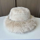 cheap Party Hats-Hats Polyester Bucket Hat Fedora Hat Floppy Hat Christmas Casual Holiday Tea Party Ladies Day Elegant Vintage Simple With Pure Color Splicing Headpiece Headwear