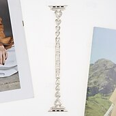 voordelige Apple Watch-bandjes-Solo Loop Compatibel met: Apple Watch-horlogebandje 38mm 40mm 41mm 42mm 44mm 45mm 49mm Bling Diamant Metalen sluiting Verstelbaar Legering Vervangende horlogeband voor iwatch Ultra 2 Series 9 8 7 SE