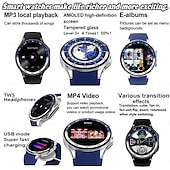 Недорогие Смарт-часы-DT WATCH X Умные часы 1.43 дюймовый Смарт Часы Bluetooth Педометр Напоминание о звонке Фитнес-трекер Совместим с Android iOS Мужчины Длительное время ожидания Хендс-фри звонки Водонепроницаемый IP 67