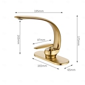 cheap Bathroom Sink Faucets-Wash Basin Mixer Tap Creative Design Brushed Gold Basin Mixer Tap Deck Mounted Cold and Hot Bathroom Faucet