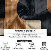 billige Color Block Polo for menn-Herre Ruter Vaffel poloskjorter Golf skjorte Langermet Poloskjorter Skjorter med krage Årgang Fritid Ferieklær Formell klær Festivalklær Knapper 3D-utskrift Vår Høst Vinter Blå