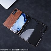Недорогие Чехлы для Samsung-телефон Кейс для Назначение SSamsung Galaxy Z-сгиб 6 Z Fold 5 Z Fold 4 Z Fold 3 Кейс на заднюю панель и протектор экрана Защита от удара ПК Кожа PU
