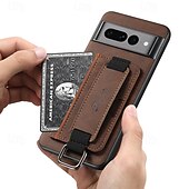baratos Outras capas para telefone-telefone Capinha Para Pixel 9 Pro Pixel 9 Pro XL Pixel 8 Pro Pixel 8 Pixel 9 Pixel 7 Pixel 7 Pro Pixel 6 Pixel 6 Pro Capa traseira Com Suporte com pulseira Slot para cartão Retro TPU PC Couro PU