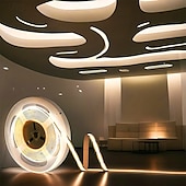 levne COB pásková světla-Cob LED strip light 5m DC 12V 320 LED, 8mm vysoká hustota lineární osvětlení flexibilní pásková pásková světla ra90 pro teplou/přirozenou bílou domácí výzdobu