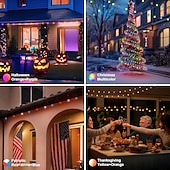 preiswerte USB-Lichterketten-dimmbare RGB-Lichterkette für den Außenbereich, 10 m, 25 LEDs, 5 m, 50 LEDs, Farbwechsel-Lichterkette mit App &amp;Fernbedienung, perfekt für Weihnachtsfeiern, Heimdekorationen